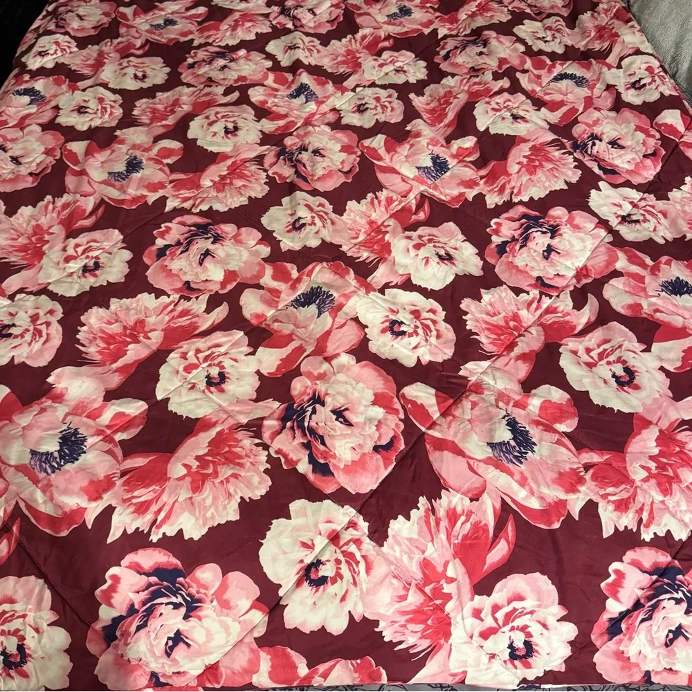 PINK Victoria's Secret Twin Pink & Maroon Floral Comforter VERY RARE